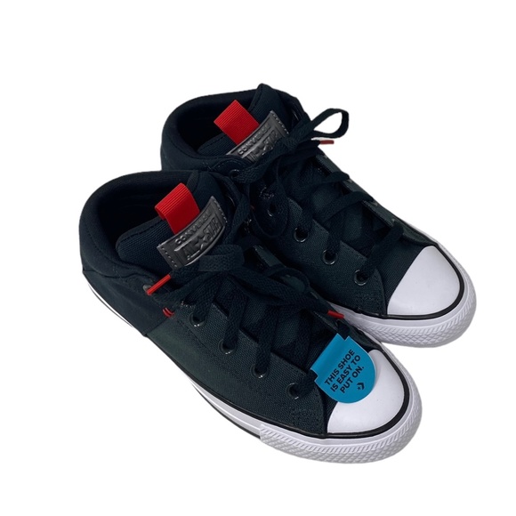 Converse Chuck Taylor Axel Canvas Black Red Mid Top Women Kid Shoe Skate A05424F - Picture 4 of 8